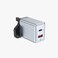 Green Lion Premium Series Dual Port Wall Charger, PD 20W Output, QC 3.0 18W, USB A &amp; USB C Interface, PPS 19.8W Power Delivery, UK Plug, Flame Retardant PC Material, Gray
