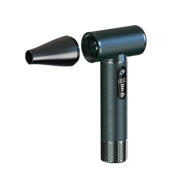 Green Lion Jet Flex Portable Blower, High-Speed Brushless Motor, 130,000 RPM, 3 Adjustable Wind Speeds, 20.2 m/s Maximum Speed, LED Display, Type-C Charging - Green
