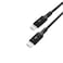 كابل Powerology Power Sync Weave PD 60W USB-C إلى USB-C V2.0 مع موصل الألومنيوم ونسيج النايلون، طول 1.2 متر، سرعة شحن 20V/3A، سرعة نقل 480Mbps، أسود
