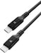Powerology Power Sync Weave USB-C to USB-C Cable, PD 60W, 1.2 Meter Wire, 20000 Bend Lifespan, High-Speed Charging, 60% in 30Min, Braided Material (Black)