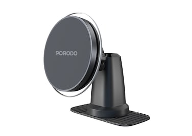 Porodo MagSafe Magnetic Air Vent and Dash Mount, 350g Maximum Weight Capacity, Adjustable Viewing Angle, N55 Magnets, Transparent Design, Black

