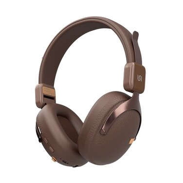Porodo Soundtec Onyx Sonic Wireless Headphone, Bluetooth 5.4, Noise Reduction, 18 Hours Playtime, 20 Hours Talk Time, Hi-Res Audio, TF Card Support, Type-C Charging, 350mAh Battery, Brown
