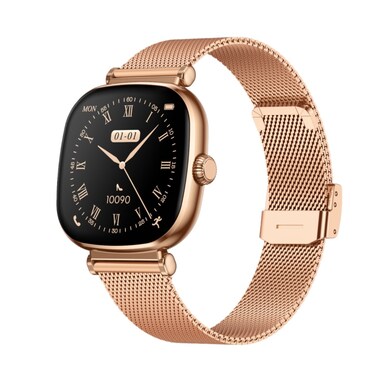 ساعة جرين ليون برينسيس الذكية، شاشة AMOLED 1.70"، دقة 336×336، سطوع 1000 نت، مراقبة ضغط الدم والنوم، مقاومة للماء IP68، بلوتوث 5.2، ذهبي لامع
