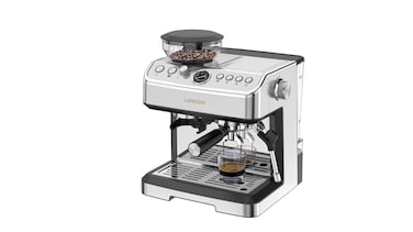 LePresso Dual Boiler Espresso Machine, 1300W Thermo-Block Boiler, 2300W Heating Power, 20-Bar Pump Pressure, 200g Coffee Bean Capacity, 2.8L Water Tank, 58mm Filter, Hot Water Dispenser, Silver
