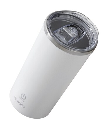 Porodo Lifestyle Auto Stirring Insulated Mug, 400mL Capacity, 120s Mixing Time, Double Wall Insulation, 300mAh Battery, Magnetic USB Charging, IPX6 Waterproof, White
