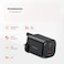 Porodo Dual USB-C Wall Charger, 45W Max Output, GaN Technology, Dual USB-C Ports, 3-Pin UK Plug, Built-in Safeguards, Fast Charging Support, AC 110-240V, Black

