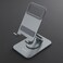 Porodo Aluminum Stand Mobile &amp; Tablet, Adjustable Angle, Rotating Base, Aluminum Alloy + Silicone, Stable &amp; Non-Slip Base, 115x75x33mm Folded Size, 133g Weight, Gray
