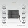 باور بانك Levelo Aerion محمول بسعة 10000mAh، تصميم حقيبة، شاشة LED، مدخل/مخرج Type-C، مخرج USB-A، شحن سريع، وزن 230 جرام، ABS + PC، كابل Grip مرفق، أسود
