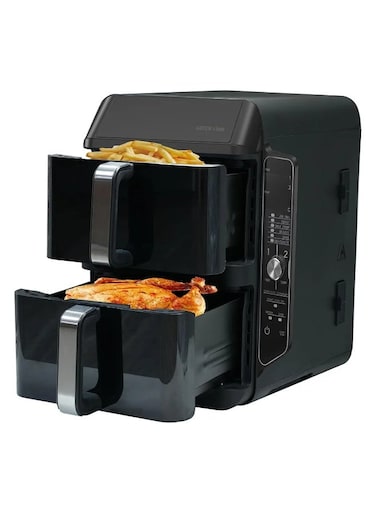 2400W Double-decker Pro Air Fryer With 10.2 Liter Capacity &amp; Dual Baskets, Power, Led Touch Display, 6 Presets, And Oil-free Cooking