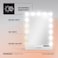 Porodo Hollywood Vanity Lighted Mirror, 15 LED Bulbs, Adjustable Brightness, Built-in Bluetooth Speaker, Auto-Off Function, Smart Touch Control &ndash; White/Rose Gold
