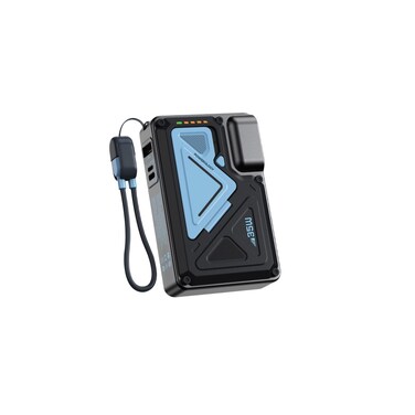 Powerology 10000mAh MagSafe Power Bank with Built-in Wall Charger, 35W Power Delivery, Wireless Charging Support, EU &amp; UK Adapters, USB-C to USB-C Cable, Black
