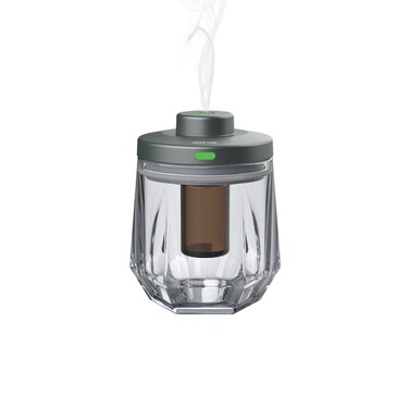 Green Lion Crystal Fragrance Diffuser &amp; Bakhour, Working Time 10-28Hrs, Type-C Charging Port, Charging Time 1Hrs, Mist Output 0.2g/h, Battery 400mAh, 3 Spray Modes, 4Hrs Auto-Off, Power 5W, Gray