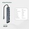 محور USB-C من Green Lion 7 في 1، 3 منافذ USB-A، HDMI، منفذ PD، دقة 4K@30Hz، إدخال بطاقة SD و TF، نقل بيانات بسرعة 5 جيجابت في الثانية، طلاء ألمنيوم، طول الكابل 16.7 سم