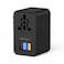 Powerology GaN 75W Universal Charger, USB-C1/C2/C3 Output 70W Max, USB-A 60W Max, Multiple Port Combinations, PPS Support, Rated 2500W, 150+ Countries Compatible, Black
