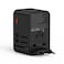 Powerology GaN 75W Universal Charger, USB-C1/C2/C3 Output 70W Max, USB-A 60W Max, Multiple Port Combinations, PPS Support, Rated 2500W, 150+ Countries Compatible, Black
