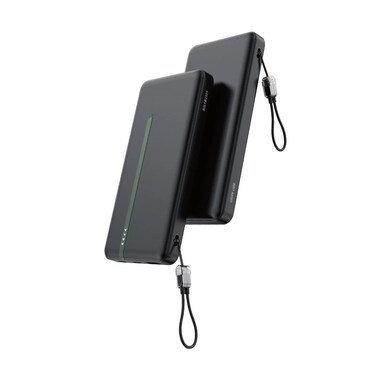 باور بانك جرين ليون بوسطن 10000mAh، شحن سريع PD 20W، منافذ USB-C وUSB-A مزدوجة، معتمد للسفر الجوي، مؤشرات LED – أسود