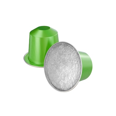 LePresso Aluminum Capsules for Nespresso, 100% Arabica Blend, Medium Roast, 10 Capsules, Green, Aluminum Material, Espresso, Ristretto, and Double Espresso Serving Sizes