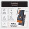 Porodo Lifestyle Vehicle Emergency Safety Kit with Dashboard Number Display, Safety Window Hammer, Seatbelt Cutter, Emergency Escape Tools, Glass Cleaner, Spray Nozzle, ABS Material, Black
