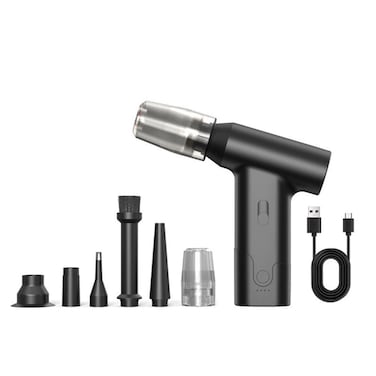 Porodo Lifestyle Dual Mode Air Duster &amp; Vacuum 160W, 2x 2500mAh Battery, Adjustable Speed, 130,000 RPM Motor, 3 Hours Working Time, Efficient Dust Removal, Rechargeable Vacuum &amp; Duster &ndash; Black
