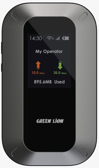 Green Lion Portable Mifi Router with WiFi 6, LTE Bands, 3000mAh Battery, Supports Up to 10 Devices, TF Card Up to 32GB, Type-C Charging, Universal Compatibility, Black
