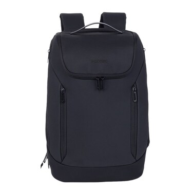 حقيبة ظهر لابتوب بورتو لايف ستايل 15.6 بوصة، منافذ شحن Type-C و USB-A، مادة مقاومة للماء، عدة جيوب لتخزين اللابتوب، أشرطة مبطنة، مثالية للسفر، أسود
