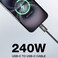 كابل USB-C إلى USB-C 240W من Green Lion بطول 1 متر، سرعة نقل 480 ميجابايت في الثانية، 48V/5A، شحن ومزامنة، سبائك الألومنيوم – أسود