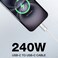 كابل USB-C إلى USB-C 240W من Green Lion بطول 1 متر، سرعة نقل 480 ميجابايت في الثانية، 48V/5A، شحن ومزامنة، سبائك الألومنيوم – أبيض