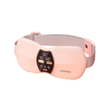 Porodo Cordless Heat Wave Massage Pad, 60&deg;C Pain Relief Technology, 3 Adjustable Heat Levels, 2500mAh Battery, USB-C Charging, Digital Display, Adjustable Strap &ndash; Pink
