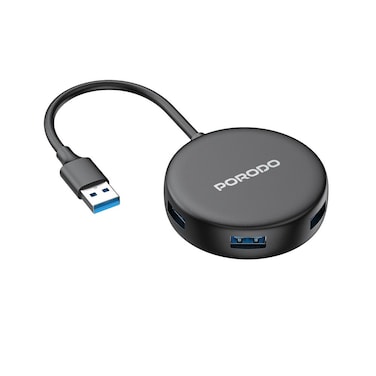 بورودو 5 في 1 هاب USB 3.0، 4 منافذ USB A 3.0، سرعة نقل بيانات 5 جيجابت في الثانية، 1 منفذ USB C للشحن 5V، متوافق مع أنظمة ويندوز وماك، قابل للتوصيل والتشغيل، أسود
