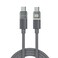 كابل LEVELO LUNO TYPE-C إلى TYPE-C 100 واط 1 متر سيليكون LED - رمادي دخاني