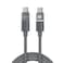 Levelo Luno USB-C to USB-C Cable with 60W Power Delivery, 1m Length, 480Mbps Data Transfer, Tangle-Free, LED Indicator &ndash;  Smokey Grey