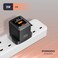 Porodo Gan Charger 35W A+C UK Gan with Digital Screen, Dual Port USB-C &amp; USB-A Outputs, Fast Charging, Compact Design, Built-In Safeguards, Type C to C Cable Included, Black
