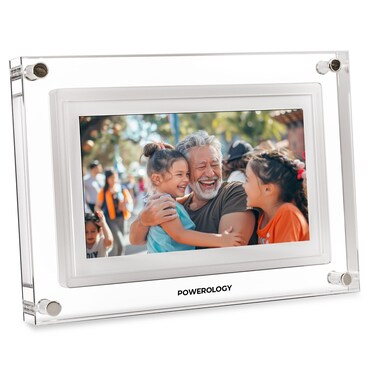 إطار الصور الرقمي الذكي Powerology HD بحجم 10 بوصة، إطار صور رقمي WiFi، دقة 1024x800، ذاكرة تخزين 32GB، 1GB رام، دعم مقاطع الفيديو والصور، متوافق مع تطبيق Frameo – أبيض








