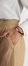 كابل USB-C إلى USB-C مع سوار معصم من Porodo، شحن سريع PD 60W، نقل بيانات 480Mbps، مشبك مغناطيسي من الصلب، تصميم جلدي متين، طول 20 سم، تصميم قابل للارتداء – بني
