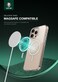 حافظة جرين ليون ضد الاصفرار MagSafe لـ iPhone 16 Pro Max، مقاومة للصدمات، حماية من السقوط، حافة كاميرا مرتفعة، مقاومة للاصفرار، توافق مع MagSafe، مغناطيسات N52، تصميم شفاف

