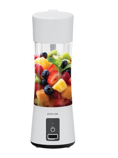 Green Lion Juice Mate Portable Juicer with 380mL Capacity, 6-Blade Design, 1200mAh Battery, USB-C Charging, 45W Power, 20 Seconds Blend Time, BPA-Free &amp; Food-Grade Material - White