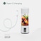 Green Lion Juice Mate Portable Juicer with 380mL Capacity, 6-Blade Design, 1200mAh Battery, USB-C Charging, 45W Power, 20 Seconds Blend Time, BPA-Free &amp; Food-Grade Material - White