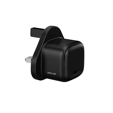 Green Lion NEXIO Single Port Wall Charger with UK Plug, 30W Power Delivery, Flame Retardant PC Material, Charging Protection, PD 3.0, USB-C Port - Balck