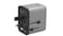 محول السفر الشامل من بورودو UltraCharge 2300W GaN، شحن PD بقوة 20 واط، شحن QC 18 واط، 4 منافذ (2 USB-C، 1 USB-A)، يدعم مقابس EU، UK، US، مع ميزات أمان مدمجة، أسود
