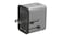 محول السفر الشامل من بورودو UltraCharge 2300W GaN، شحن PD بقوة 20 واط، شحن QC 18 واط، 4 منافذ (2 USB-C، 1 USB-A)، يدعم مقابس EU، UK، US، مع ميزات أمان مدمجة، أسود
