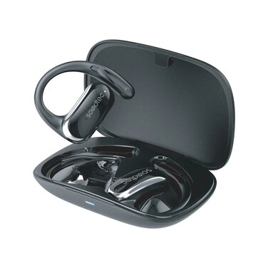 بودات بوروودو ساوندتك إير بيت للأذن المفتوحة اللاسلكية، مقاومة للماء IPX4، وقت تشغيل 5 ساعات، تحكم باللمس الذكي، بلوتوث V5.4 - أسود