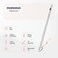 Porodo Magnetic Pen for iPad with 1.2mm Nib Size, 9 Hours Continuous Working Time, Aluminum Alloy Material, USB-C Charging, Zero Delay &amp; Fast Charge, Compatible with 2018-2024 iPad Models &ndash; White