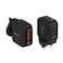 Porodo Nexora PD 65W 3-Ports Wall Charger with LCD Display, UK Plug, USB-C1/C2 Output 5V/3A to 20V/3.25A, PPS 45W, USB-A QC 30W, Max Output 65W, Charges Laptops, Black
