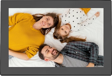 Porodo Pixelle 10.1&quot; Smart Frame, WiFi Photo Frame, 800 x 1280 IPS Touchscreen, Android 6.0, 1GB RAM, 16GB Internal Storage, Frameo App, Mirror Glass Technology &ndash; Black