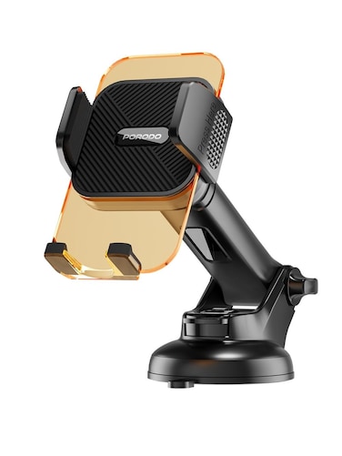 Porodo 3-in-1 Mount Kit, Multi-Functional Phone Holder, Air Vent, Dashboard &amp; Windshield Mount, 3M High-Performance Sticky Anywhere Pad &ndash; Orange