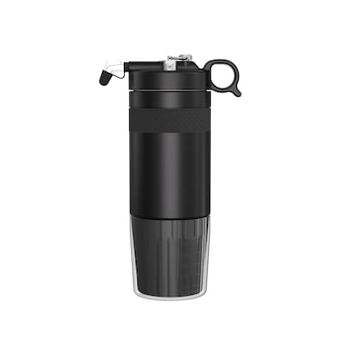 LePRESSO Nitro Brew Cold Coffee Maker with Pressure Gauge, 480mL Capacity, Nitrogen Gas Bulb Storage, Ceramic Brewing Chamber, Removable Tritan Cup &ndash; Black
