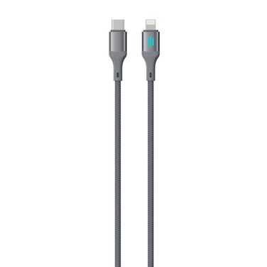 Porodo USB-C to Lightning 27W Fast Charging &amp; Data Cable, 1M Length, 480Mbps Data Transfer Speed, Pure Copper Core, Aluminium Alloy Connectors for Enhanced Durability &ndash; Grey
