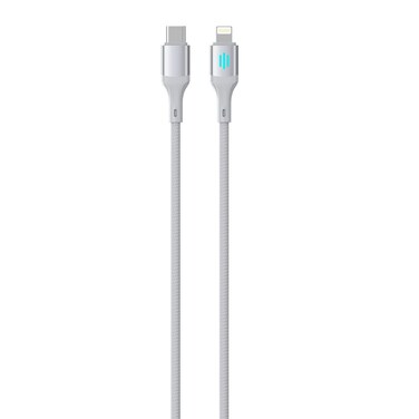 Porodo USB-C to Lightning 27W Fast Charging &amp; Data Cable, 1M Length, 480Mbps Data Transfer Speed, Pure Copper Core, Aluminium Alloy Connectors for Enhanced Durability &ndash; Silver
