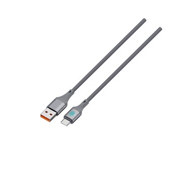 Porodo Type A to C 240W Fast Charging Data 1M Cable, 3A Current with E Mark Chipset, Durable Braided Cable, Optimal Charging, High-Speed Data Transfer, Tangle-Free Design - Gray
