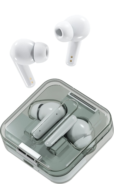 Porodo Soundtec Vibe Wireless Earbuds, Bluetooth 5.3, 180mAh Battery, 9 Hours Playtime, Type-C Charging, Omnidirectional Microphone, Stereo Sound &ndash; White
